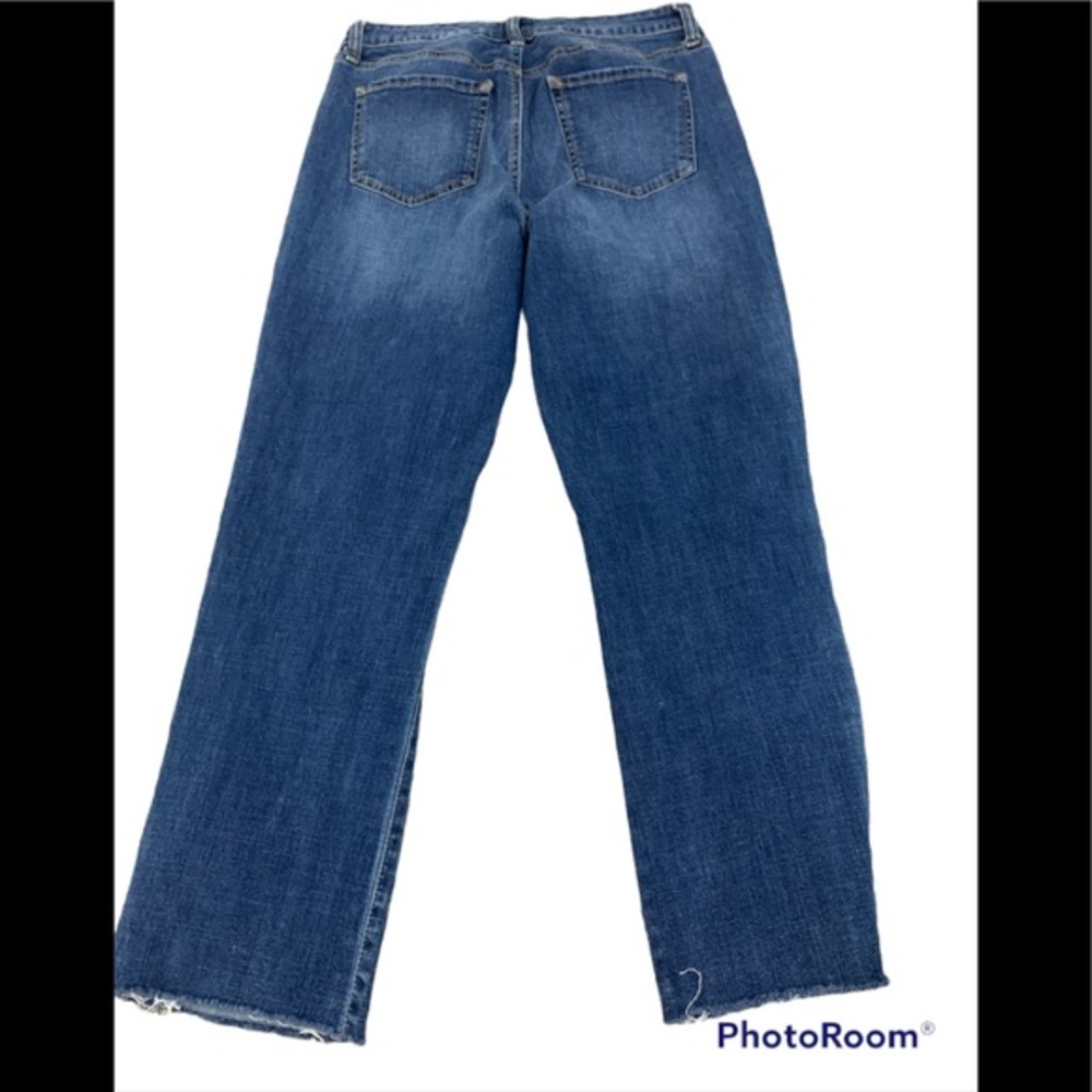 Scoop Distressed Hem Frayed Ripped Size 12 Crop Straight Jeans